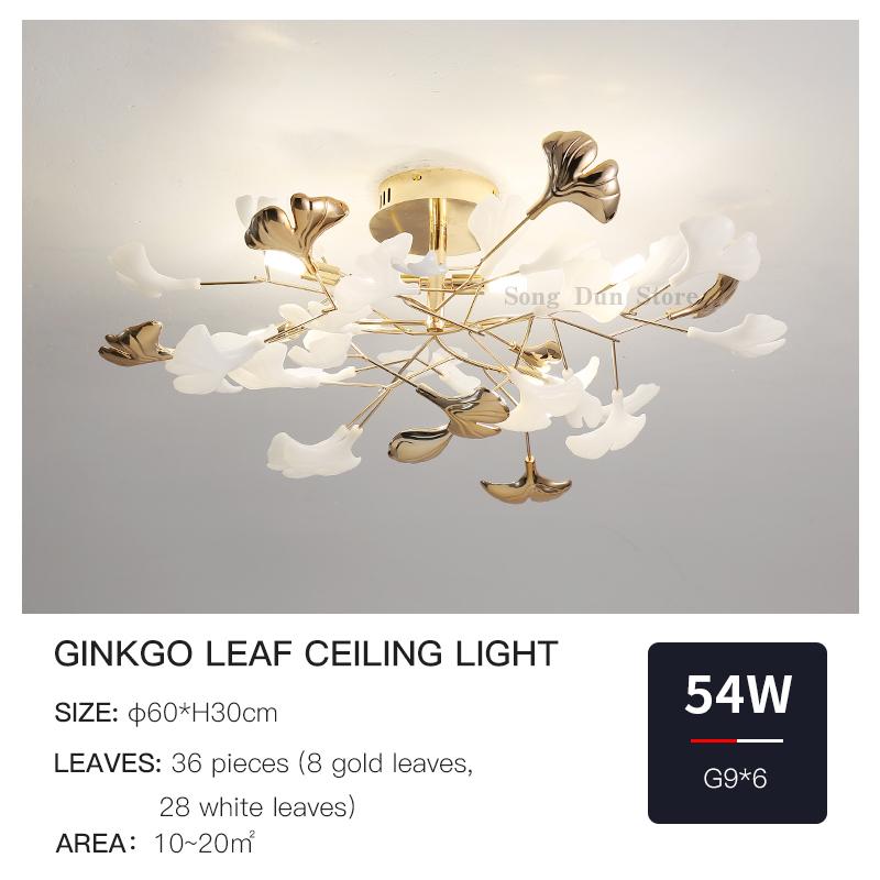 Living Room Chandelier Creative Luxury Hall Light Post-modern Atmosphere Restaurant Bar Lighting Designer Ginkgo Leaf Lighting