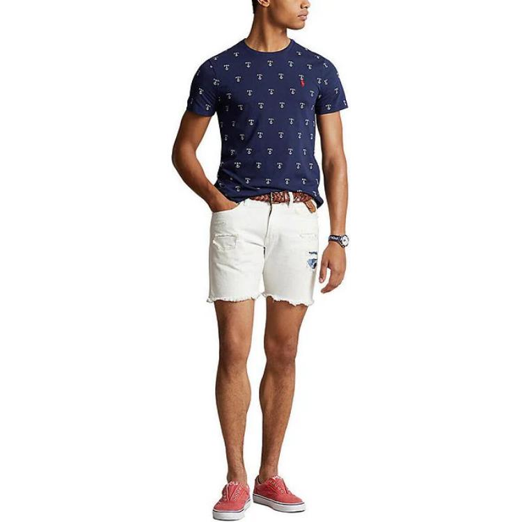 Polo Ralph Lauren Pony Embroidered Crew Neck Short Sleeve T-Shirt Men T-Shirts Blue 710929068-001