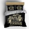 Rock N Roll Party Design Bedding Duvet Cover Set Duvet Cover Pillowcases  (1*Duvet Cover 2*Pillowcases, Without Duvet Insert)