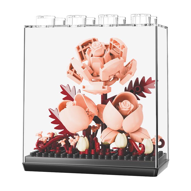 Dream Flower Box: Preserved Building Block Bouquet Set - Sunflower & Carnation. Ideal Toy for Children's Assembly.