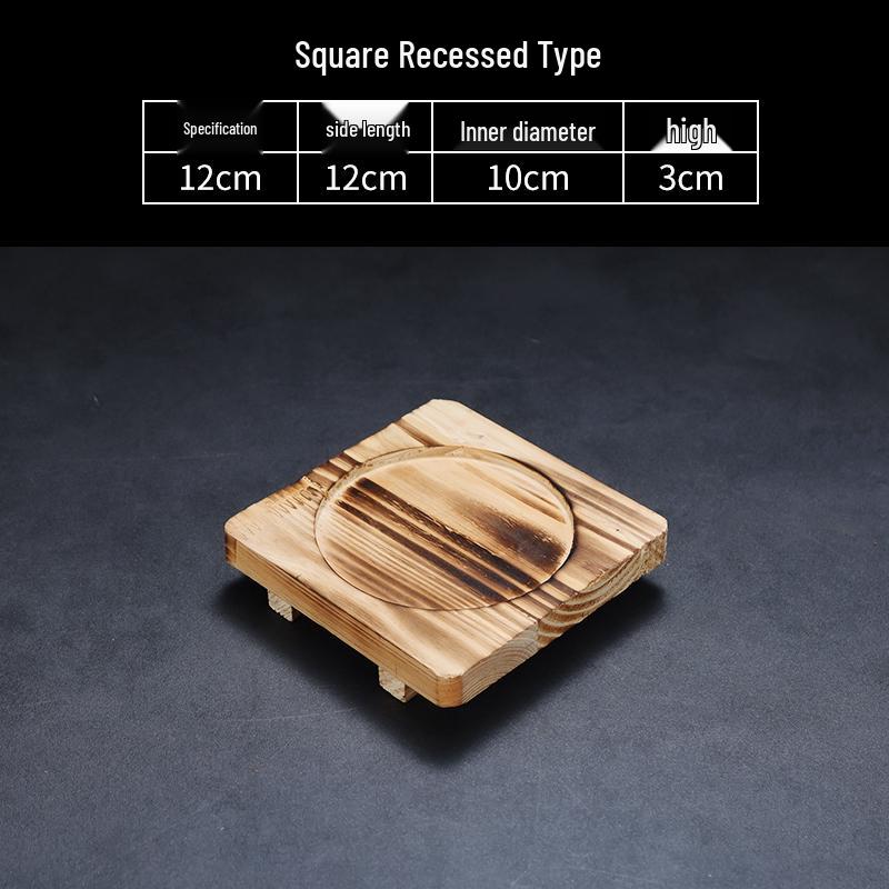 High-Temperature Resistant Fir Wood Heat Insulation Tray for Clay Pot Grilling