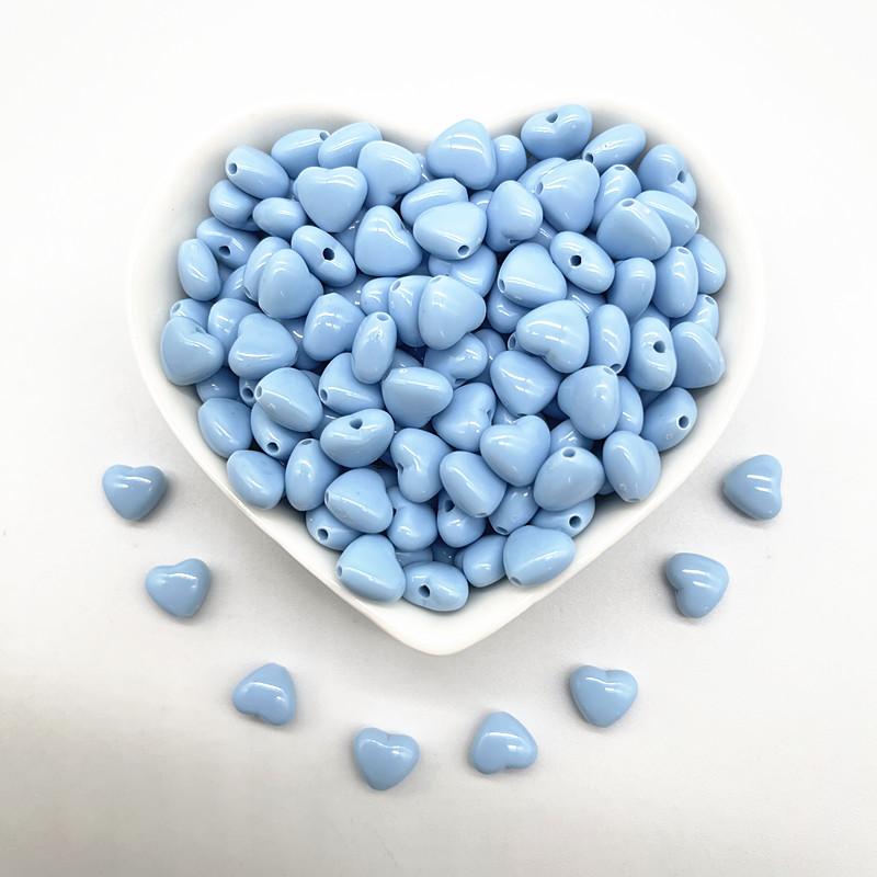 50pcs/lot 10mm Colourful Heart Shape Acrylic Loose Spacer Beads for Jewelry Making DIY Handmade Accessories