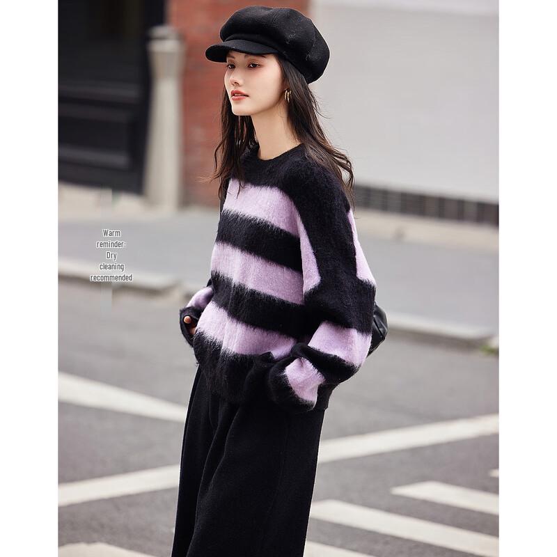 

Demana Women s Winter Striped Color Block Knit Sweater XL