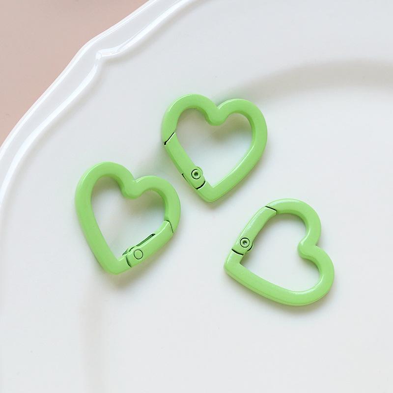 Macaron Color Heart Ring Keychain Clasp for DIY Jewelry, Bracelets, and Phone Chains