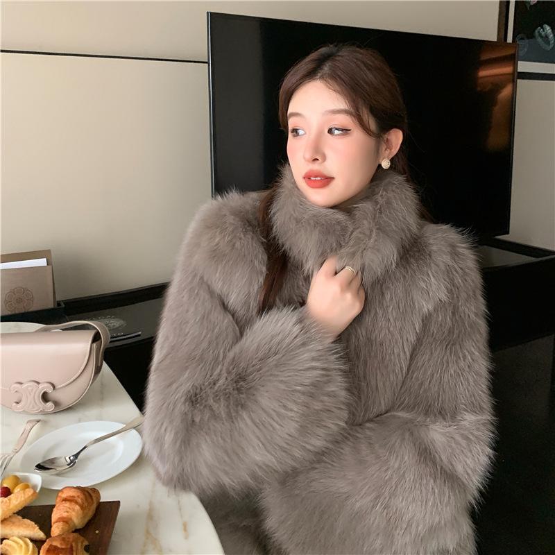 Imitation Fox Fur Coat Fur Winter New Fashion Short Fur Coat Thickened and Thin Young Coat