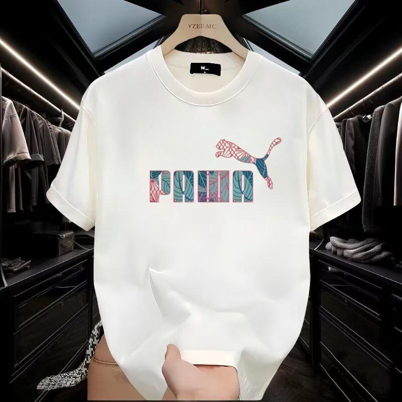 Chic och rolig T-shirt med tecknad tryck i amerikansk stil - Sommar, lös, avslappnad T-shirt för män och kvinnor