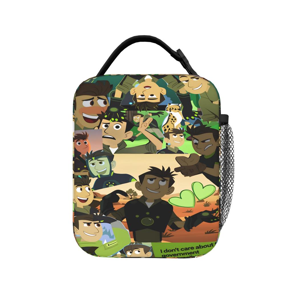 Wilds Kratts Lunch Bag Leisure Lunch Box School Convenient Thermal Tote Handbags For Adult Oxford Print Cooler Bag