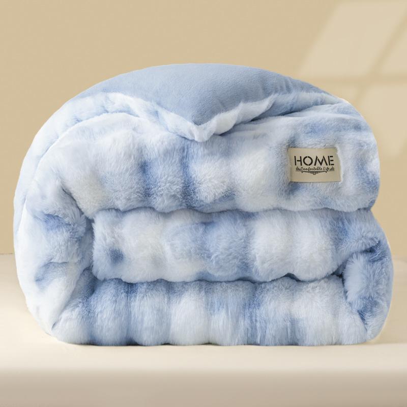 

2025 Thickened Milk Velvet Winter Comforter - Warm Coral Fleece Quilt for Double Bed 150x200cm 4.5kg