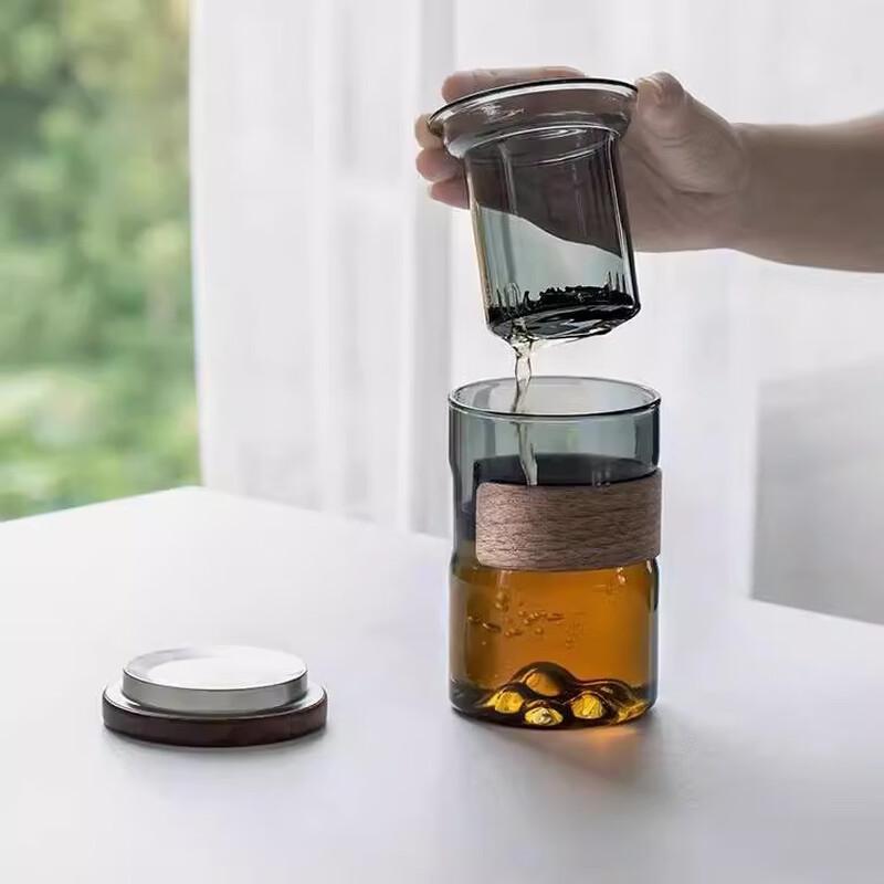 Wutuo Yuanshan Glass Tea Infuser Cup with Lid