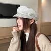 Cotton and Linen Simple Beret Hat for Women Large Head Circumference Painter's Hat Casual  Versatile Face Showing  Small Octagonal Hat  Trendy