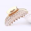 Elegant Women Rhinestone Faux Pearl Hair Claw Hairpin Ponytail Holder Accessory