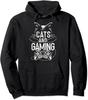 Cats And Gaming Funny For Gamer Video Game Gift Unisex Hooded Sweatshirt