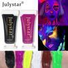 Pittura fluorescente a base d'acqua per graffiti, 6 colori, colore corpo, trucco, Halloween, crema per pittura del viso umano
