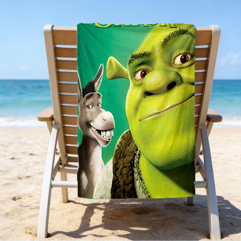 Ultra-weiches Strandtuch mit Shrek-Thema, ideal für Pool - Camping, Tauchen - Perfekter Reisebegleiter, Lebendiges Strandtuch.