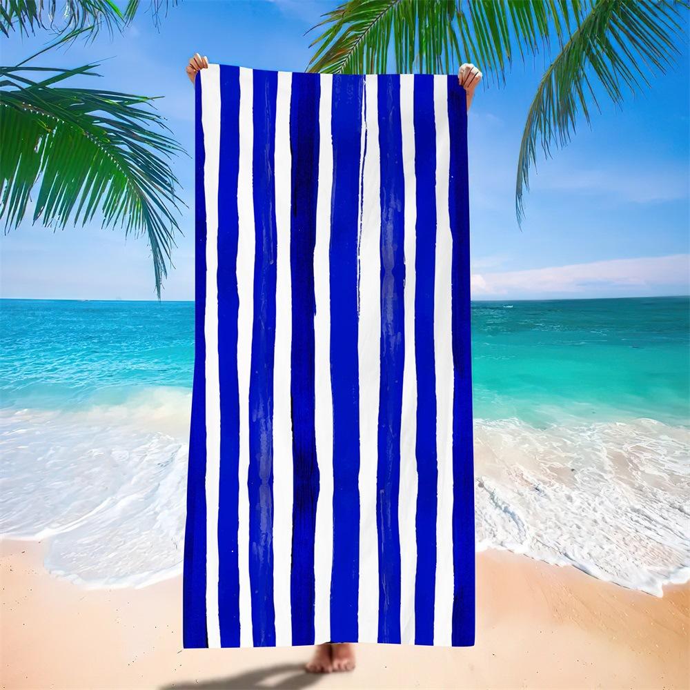 European And American Towel Cloth Printed Striped Beach Towel Adult Swimming Bath Towel Microfiber Beach Towel