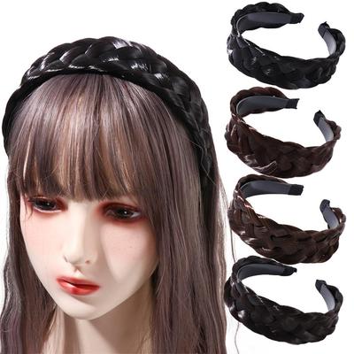 Serre-tête large torsadé tressé à large bord Style coréen Accessoire de tête Bandeau pour perruque Bandeaux pour cheveux féminins