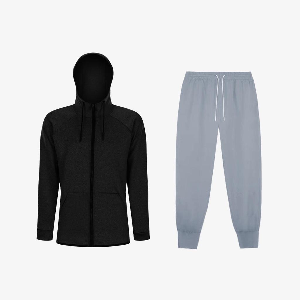 Men's Solid Zipper Hoodie & Long Pants Two-Piece Set (2024)