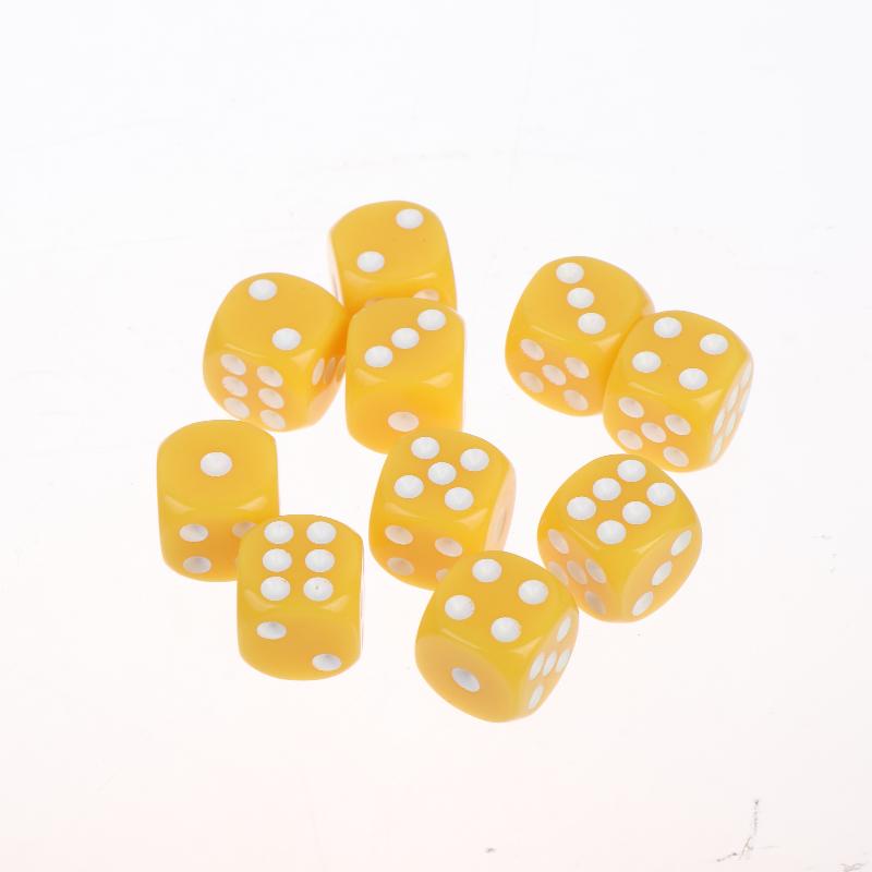 10Pcs Colorful Dice Acrylic Round Corner Cubes Dot Drinking Game Dice Accessories