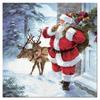 20 Paper Napkins Santa Claus and His Reindeer