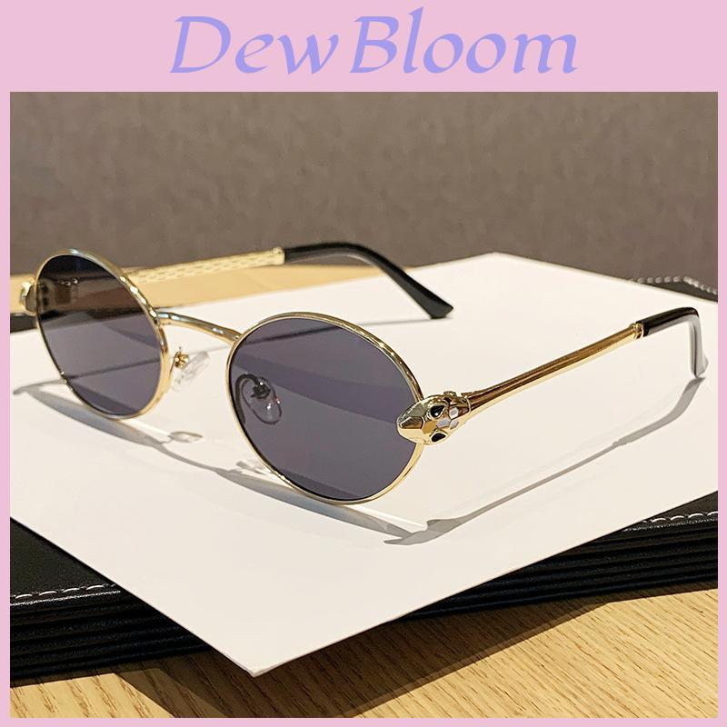 Metal Oval Sunglasses For Men And Women Uv400 Sun Protection Stylish Travel Accessory