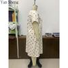 Women Nightgown Summer Polka Dot Print Milk‑Silk Loose Plus Size Long Robe Home Loungewear For Sleep