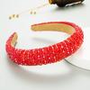 Baroque Sponge Hairband Beads Rhinestone Hair Hoop Fashion Vintage Hair Accessories  Party