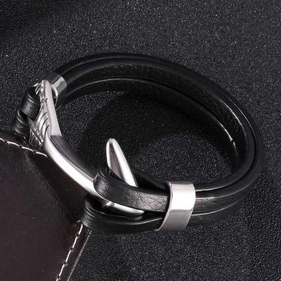 Anchor Multilayer Men Bracelet Personality Leather Bracelet Rope Bracelet For Fashion Men Gift