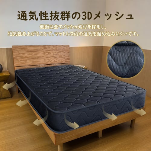 Pocket Coil Mattress, Double, Extra Thick 21cm, High Resilience, High Density, Body Pressure Distribution, Turning Support, Slightly Firm, Breathable,