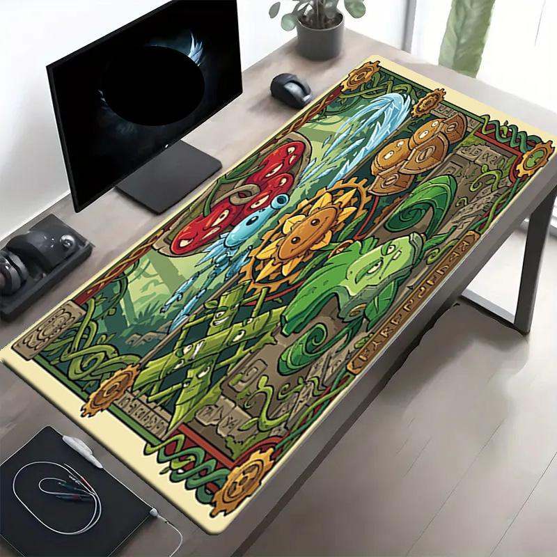 Plants vs. Zombies Print Mouse Pad, Anti‑Slip Desktop keyboard Mat, for PC Laptop Gaming Working Daily Use, Cool Festival Surprise Gift
