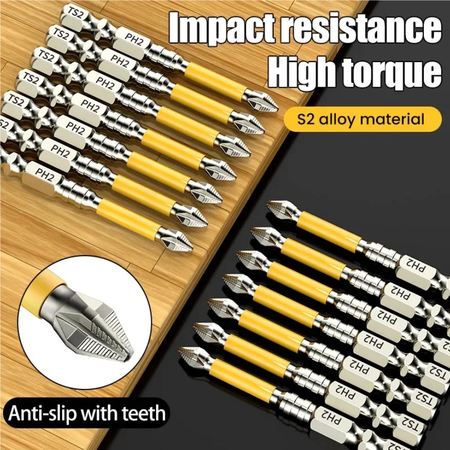 Non-slip High Hardness and Strong Magnetic Bit PH25/50/65/70/90/150mm Cross High Hardness Hand Tool Electric Drill Bit Screw