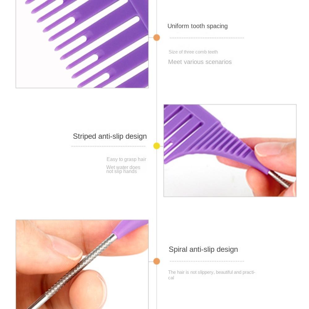 3pcs Highlighting Tailed Comb Set Weaving Hair Styling Combs Coloring Dyeing Comb