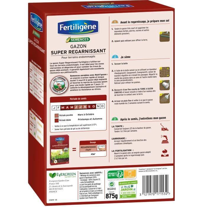 FERTILIGENE Gazon Regarnissage Terrains Endommagés - 875 G