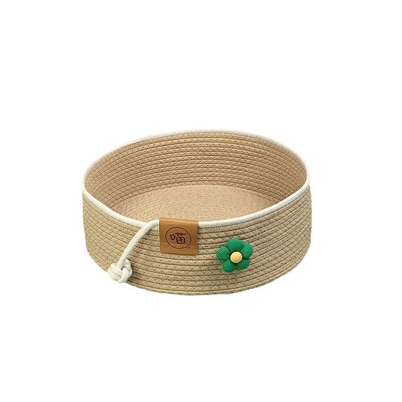 Cat Nest for All Seasons Rattan Nest for Cats Sleeping Mat for Kittens and Dogs Summer Woven Security Pet Bed