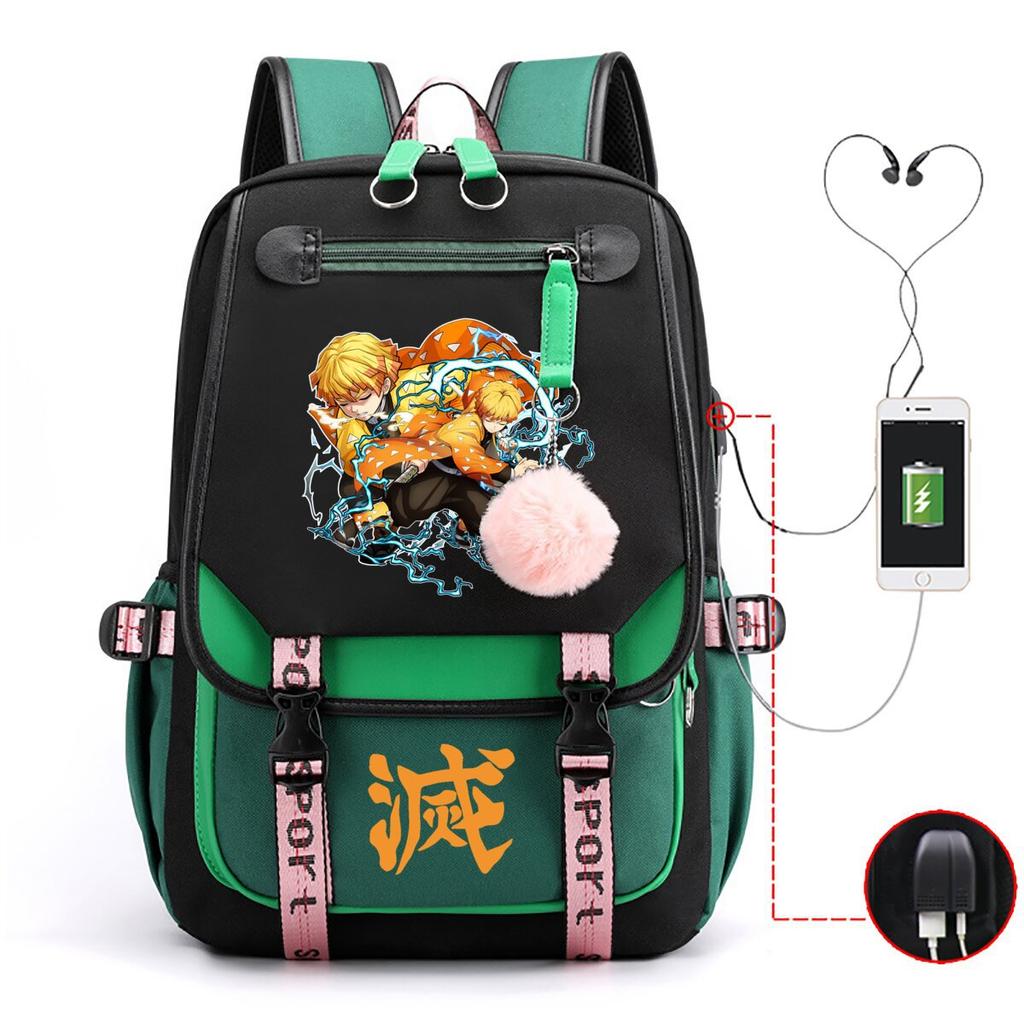 Ghost Extermination Surrounding Day Trend Backpack Large Capacity Student Schoolbag Multi-functional Leisure Outdoor Bag
