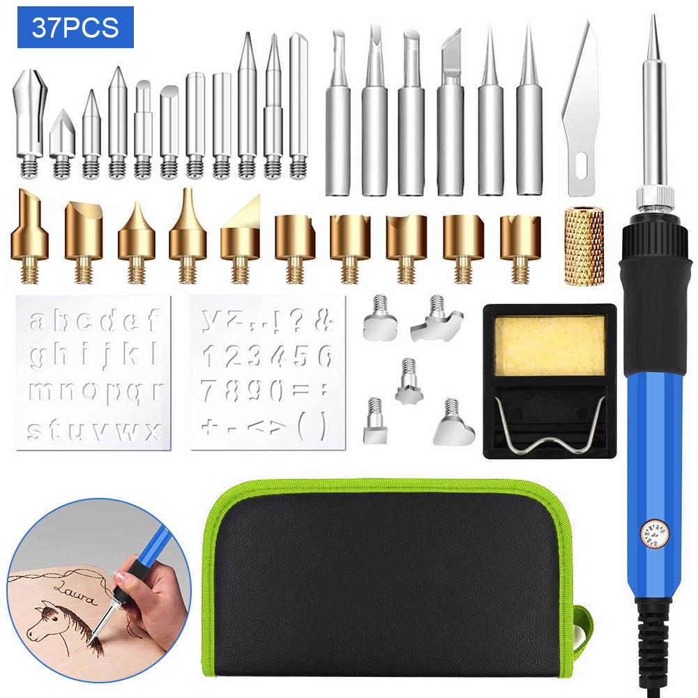 

2 в 1 сварочный электрический паяльник, набор инструментов для выжигания по дереву, тиснения EU