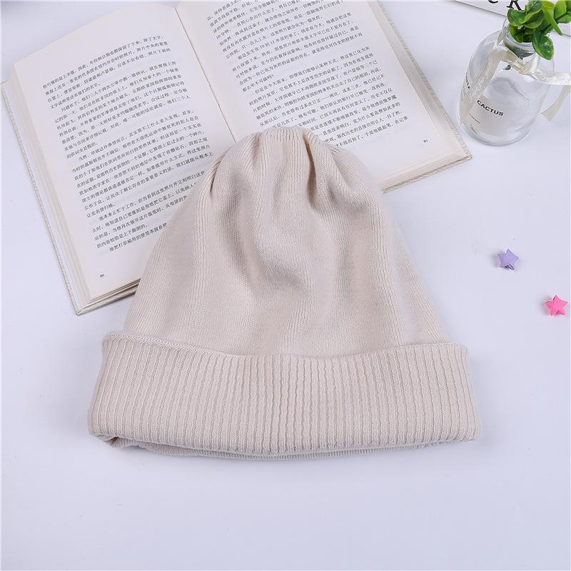 

Large Head Circumference Winter Warm Knit Hat for Women, Autumn and Winter Korean Style Postpartum Winter Maternity Beanie M（56-58cm） бежевий