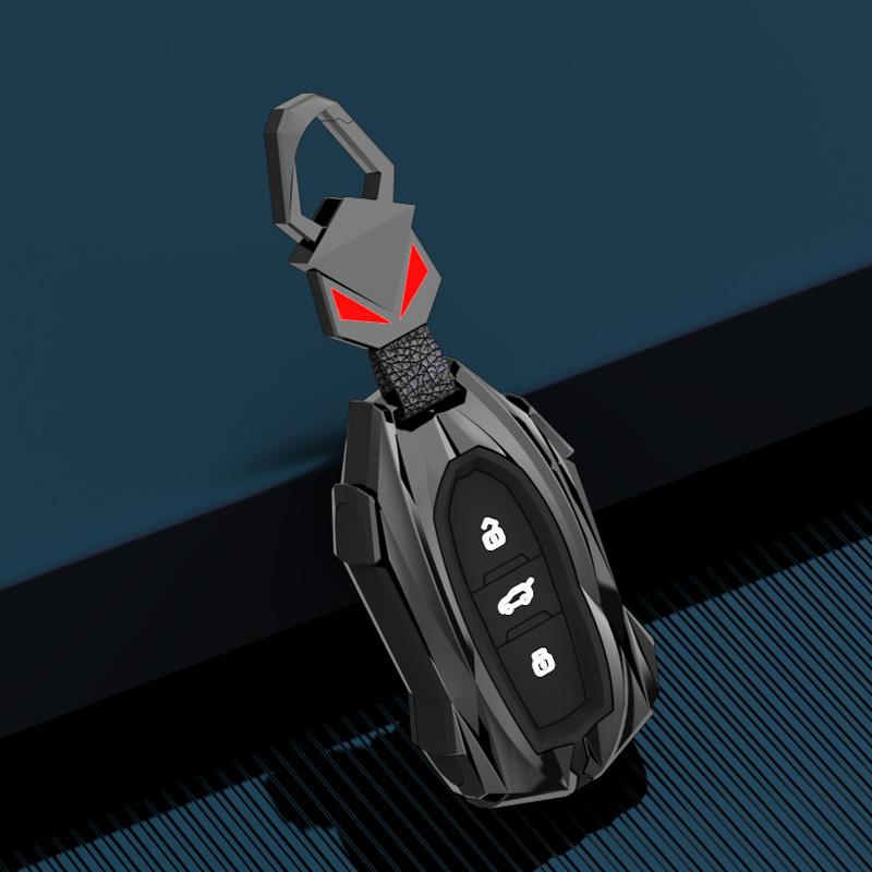 

Styling Mouldings 3 buttons Zinc Alloy+TPU car key cover case shell protector skin pocket set for BJ20 20 BJ40 40 BAIC MOTOR Bei чорний