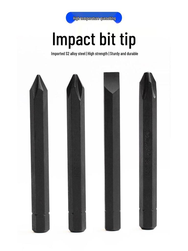 Phillips Impact Driver & Screwdriver Bits – Magnetic, Wear-Resistant Chrome Vanadium Alloy Steel