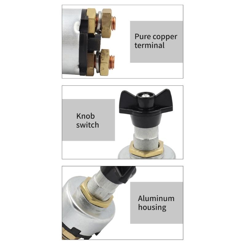 Boat Battery Cut Off Switches Corrosion Resistant Copper Material Easy Install for Marine Vehicles Motorhome Power Management