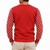 Christmas Floral Print Men's Crewneck Sweater, Casual Holiday Pullover