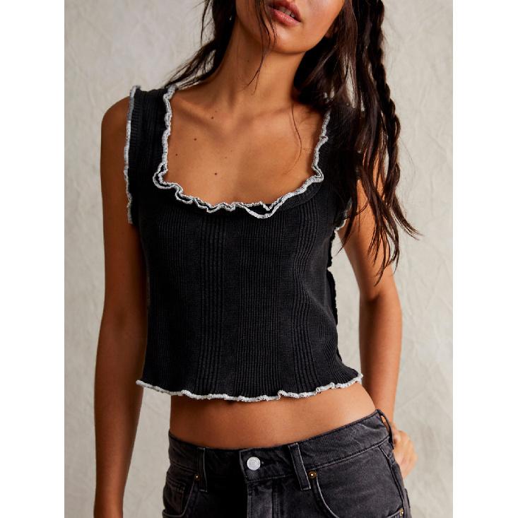 Colete Feminino Novo Confortável e Casual com Temperamento para o Dia a Dia, Moda sem Mangas com Alças de Suspensório