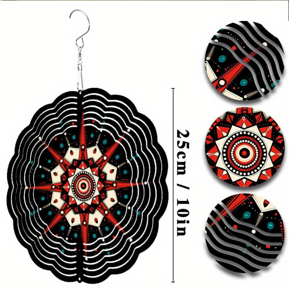 

Metal Star Wind Chime Outdoor Indoor Geometric Design Red Blue Yellow Accents Garden Lawn Decor Hanging Ornament No Power Needed Artistic Detailing 01A