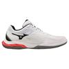 Mizuno Badminton Shoes Wave Fang 2 Fit Grip Stability Resilience Hard Hitter cm 3E White/Black/Pink 26.5