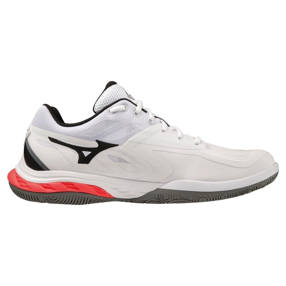 Mizuno Badminton Shoes Wave Fang 2 Fit Grip Stability Resilience Hard Hitter cm 3E White/Black/Pink 26.5