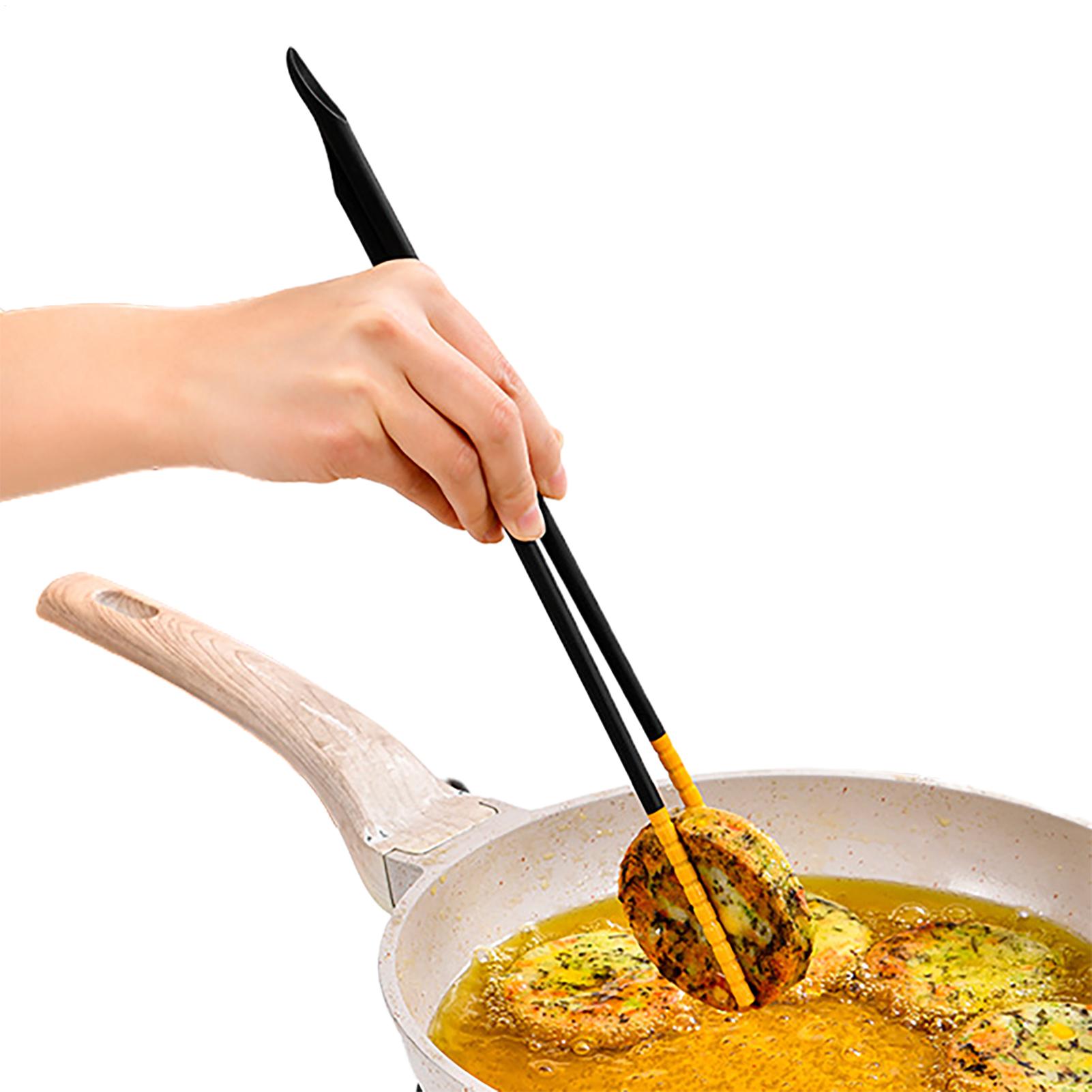 1pair Silicone Anti-scald Chopsticks Heat Resistant Cooking Chopsticks Heat Proof Cooking Hotpot Chopsticks Kitchen Tool CN