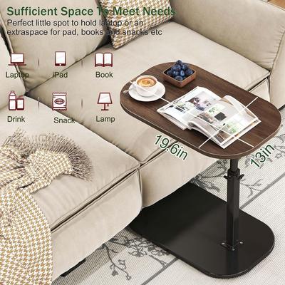 Mesa Lateral Portátil para Sala de Estar Escritorio Perezoso para Portátil de Dormitorio Escritorio para Portátil Ajustable Plegable 90 Elevación Móvil Escritorio de Oficina para Ordenador