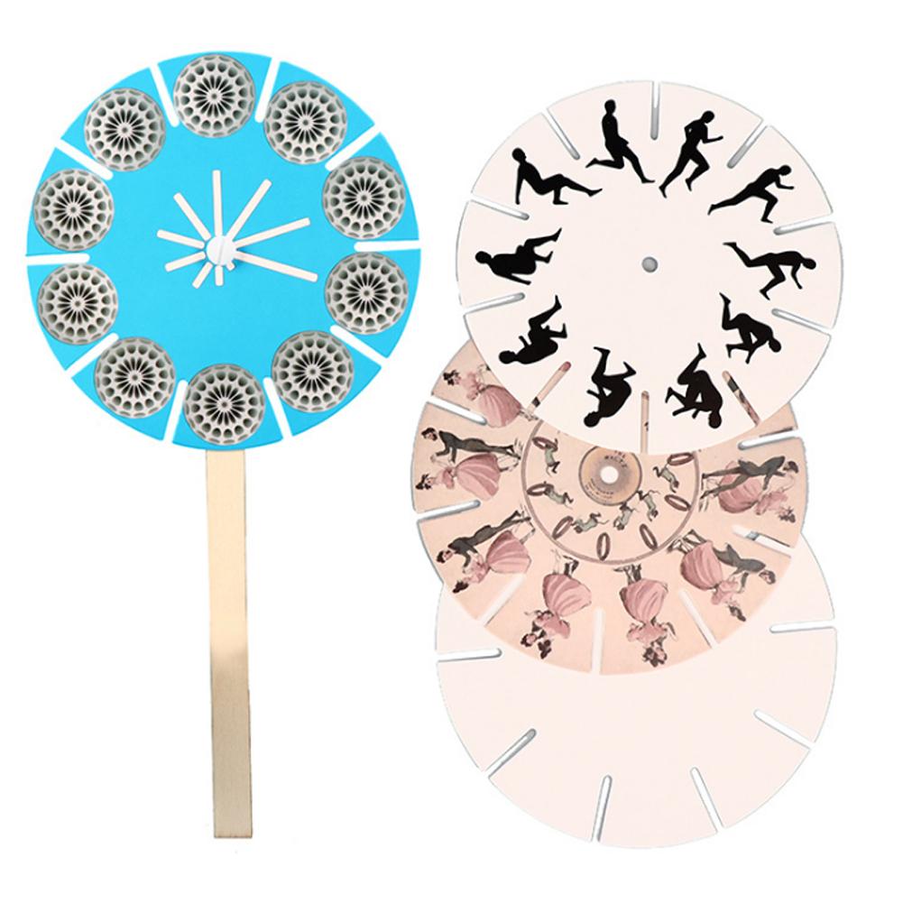 4Pcs Phenakistoscope Child DIY Assemble Experiment Educational Science Funny Toy
