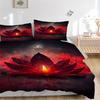 3pcs Lotus Bloom Soft Comfortable Bedding set, For Bedroom, Guest Room And Dorm, All - Season Use, High-Definition Printing182