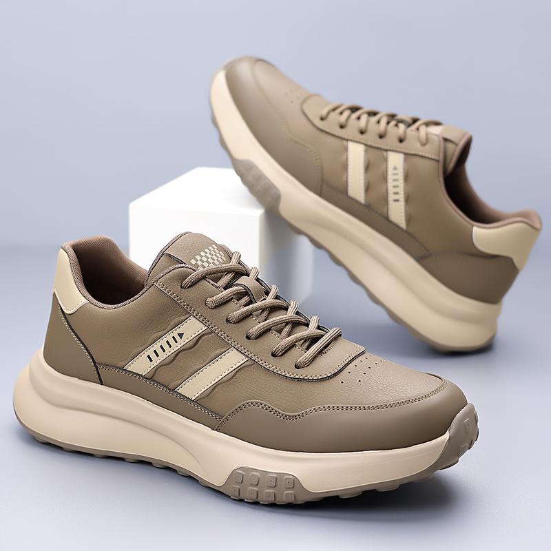Fashion Leather Fashion Casual Shoes Men All-match Male Walking Shoes Luxury Brand Skate Footwear Men Lace-Up Mens Comfortable Sneakers