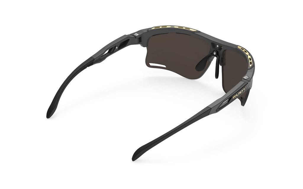 Keyblade Lens Bridge Temple 41mm [RUDYPROJECT] Sunglasses, Charcoal/ML Gold, Width 70mm, Width 14mm, Length 130mm, Height